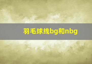 羽毛球线bg和nbg