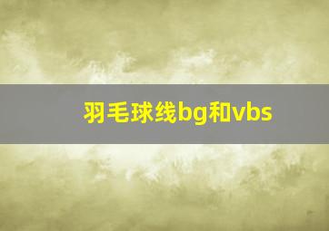 羽毛球线bg和vbs