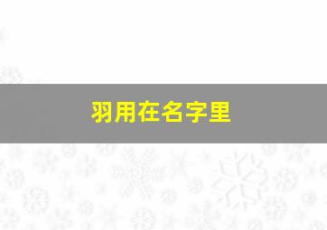 羽用在名字里