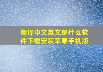 翻译中文英文是什么软件下载安装苹果手机版