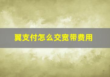 翼支付怎么交宽带费用