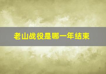 老山战役是哪一年结束