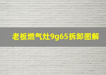 老板燃气灶9g65拆卸图解