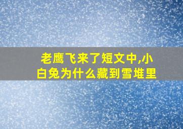 老鹰飞来了短文中,小白兔为什么藏到雪堆里