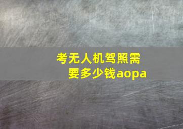 考无人机驾照需要多少钱aopa