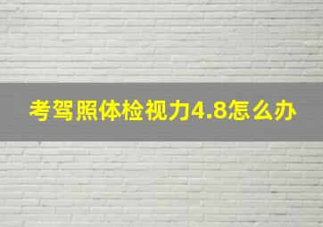 考驾照体检视力4.8怎么办