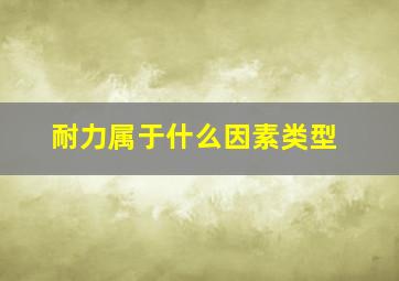 耐力属于什么因素类型