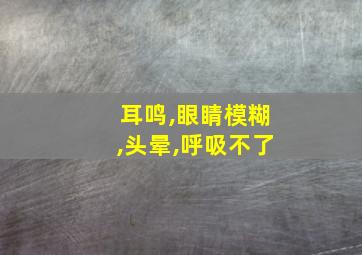 耳鸣,眼睛模糊,头晕,呼吸不了