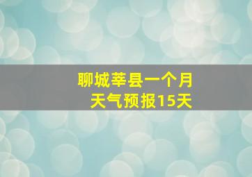 聊城莘县一个月天气预报15天