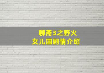 聊斋3之野火女儿国剧情介绍