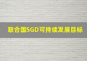 联合国SGD可持续发展目标