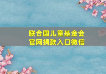 联合国儿童基金会官网捐款入口微信