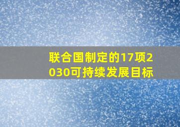 联合国制定的17项2030可持续发展目标