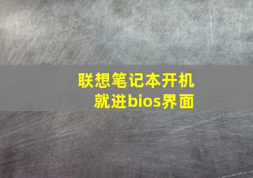 联想笔记本开机就进bios界面