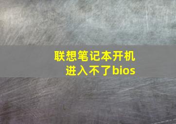 联想笔记本开机进入不了bios