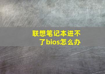 联想笔记本进不了bios怎么办