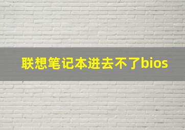 联想笔记本进去不了bios