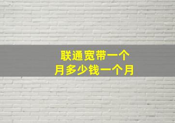 联通宽带一个月多少钱一个月