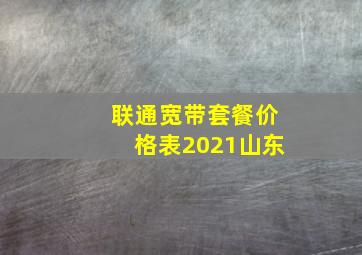 联通宽带套餐价格表2021山东