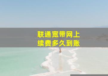 联通宽带网上续费多久到账