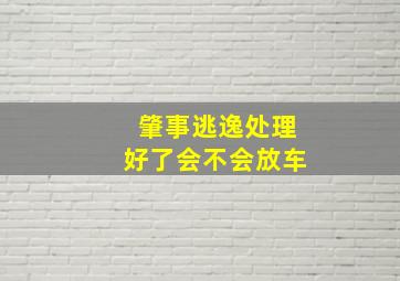 肇事逃逸处理好了会不会放车