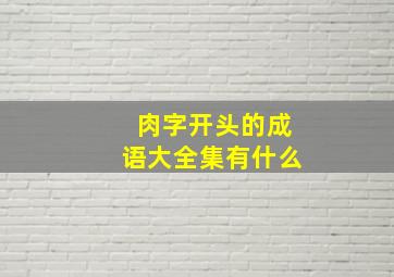 肉字开头的成语大全集有什么