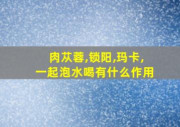 肉苁蓉,锁阳,玛卡,一起泡水喝有什么作用