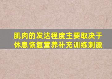 肌肉的发达程度主要取决于休息恢复营养补充训练刺激