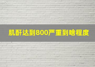 肌酐达到800严重到啥程度