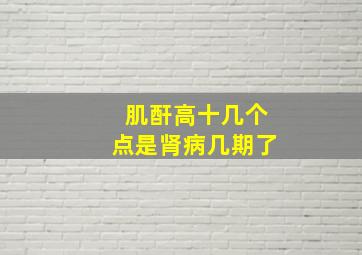 肌酐高十几个点是肾病几期了