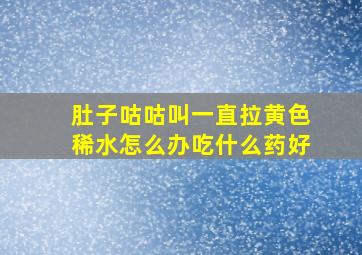 肚子咕咕叫一直拉黄色稀水怎么办吃什么药好