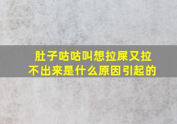 肚子咕咕叫想拉屎又拉不出来是什么原因引起的