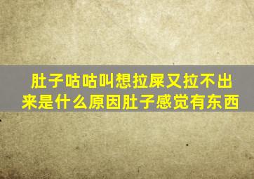 肚子咕咕叫想拉屎又拉不出来是什么原因肚子感觉有东西