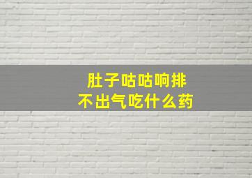 肚子咕咕响排不出气吃什么药