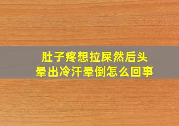 肚子疼想拉屎然后头晕出冷汗晕倒怎么回事