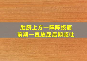 肚脐上方一阵阵绞痛前期一直放屁后期呕吐