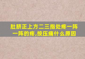 肚脐正上方二三指处疼一阵一阵的疼,按压痛什么原因