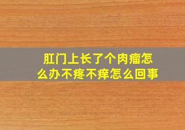 肛门上长了个肉瘤怎么办不疼不痒怎么回事