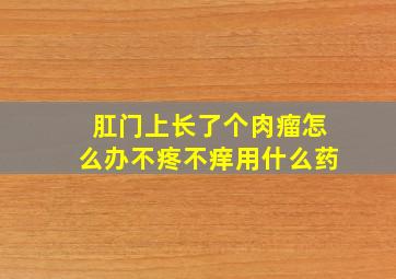 肛门上长了个肉瘤怎么办不疼不痒用什么药