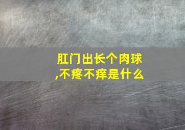 肛门出长个肉球,不疼不痒是什么