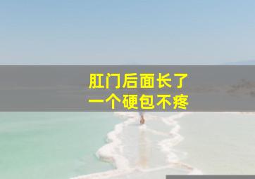 肛门后面长了一个硬包不疼