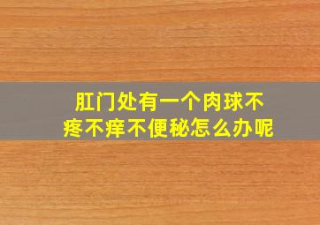 肛门处有一个肉球不疼不痒不便秘怎么办呢