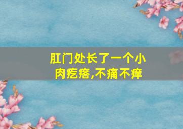 肛门处长了一个小肉疙瘩,不痛不痒