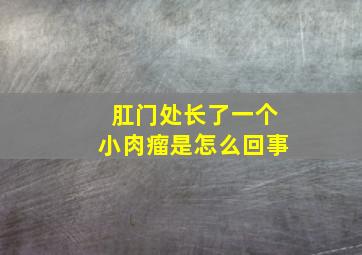 肛门处长了一个小肉瘤是怎么回事