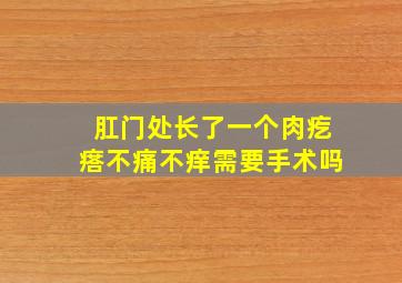 肛门处长了一个肉疙瘩不痛不痒需要手术吗