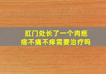 肛门处长了一个肉疙瘩不痛不痒需要治疗吗