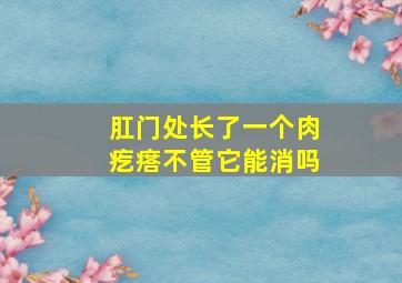 肛门处长了一个肉疙瘩不管它能消吗