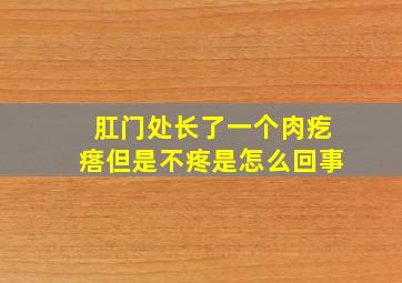 肛门处长了一个肉疙瘩但是不疼是怎么回事