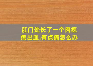 肛门处长了一个肉疙瘩出血,有点痛怎么办