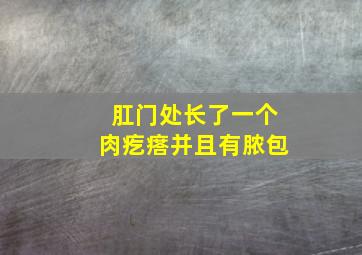 肛门处长了一个肉疙瘩并且有脓包